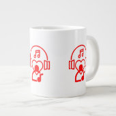 Herzmusik Jumbo-Tasse (Vorderseite Rechts)