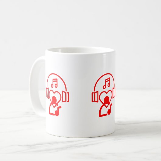 Herzmusik Kaffeetasse (Vorderseite Links)