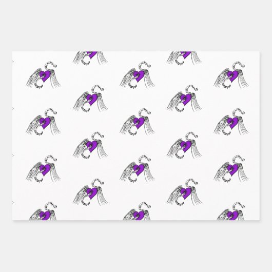 Herzmusik Lila Geschenkpapier Set (Vorderseite 2)