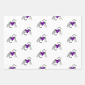 Herzmusik Lila Geschenkpapier Set (Vorderseite)