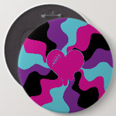 Herzmuskel - rosa, Lila, blau und schwarz Button (Vorne & Hinten)