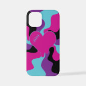 Herzmuskel - rosa, Lila, blau und schwarz iPhone Hülle (Rückseite)