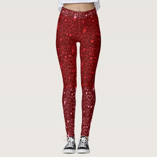 Herzmuster 01.Red.Pink.b DRed BG2 Leggings (Vorderseite)