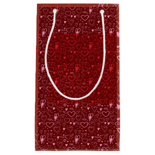 Herzmuster 01.Red.Pink.b Red BG Kleine Geschenktüte