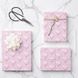 Herzmuster am Valentinstag hell rosa Geschenkpapier Set