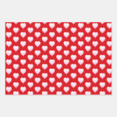 Herzmuster am Valentinstag hell rot Geschenkpapier Set (Vorderseite 3)