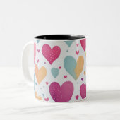 Herzmuster, Aquarellfarben Zweifarbige Tasse (Vorderseite Links)