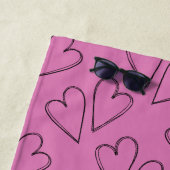 Herzmuster auf Rosa mit individuelle Name Strandtuch (Beispiel)