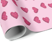 Herzmuster aus rosa Kristallen Geschenkpapier (Rolleneckpunkt)