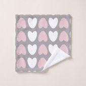 Herzmuster Badhandtuch Set (Waschlappen)
