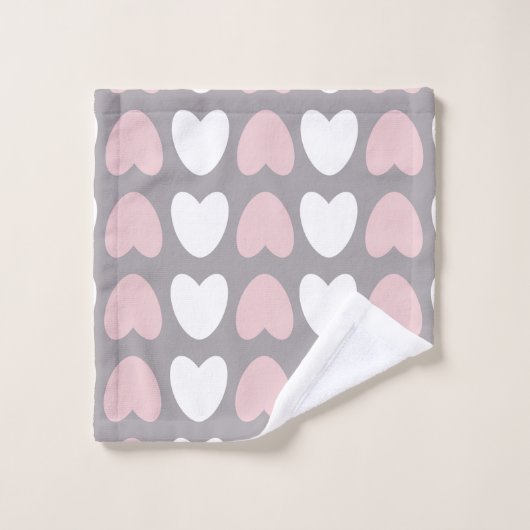 Herzmuster Badhandtuch Set (Waschlappen)