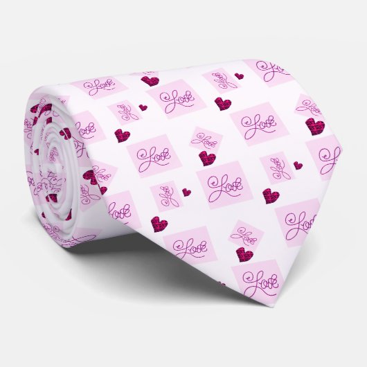 Herzmuster der Block-Liebe2 Krawatte (Gerollt)