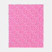 Herzmuster der rosa und weißen Liebe Fleecedecke (Vorderseite)