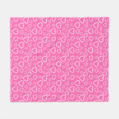 Herzmuster der rosa und weißen Liebe Fleecedecke (Vorderseite (Horizontal))