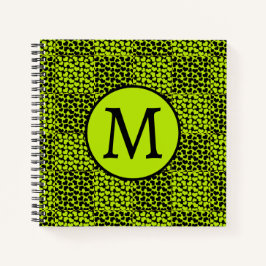 Herzmuster der Tafel in Kalkgrün Notizblock