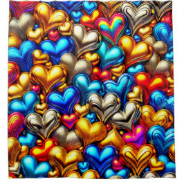 Herzmuster Duschvorhang