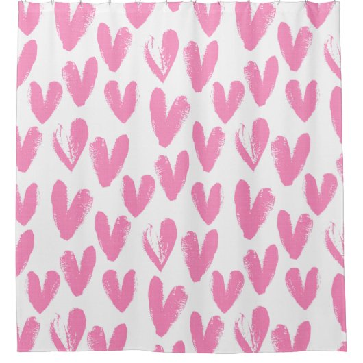Herzmuster Duschvorhang (Vorderseite)