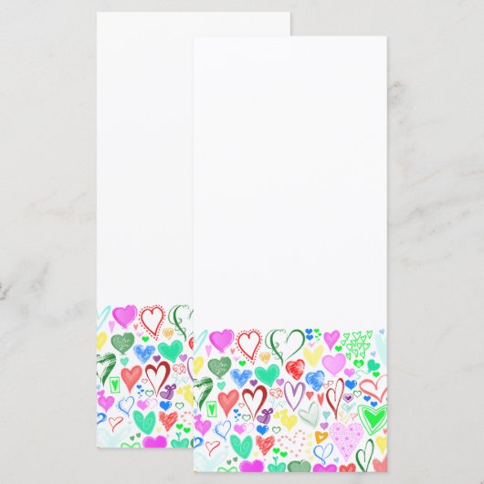 Herzmuster, farbenfrohe Herzen, Herzmuster (Vorne/Hinten)