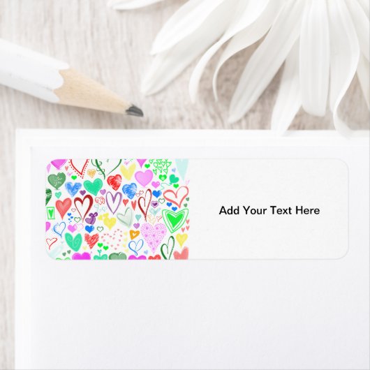 Herzmuster, farbenfrohe Herzen, Herzmuster (Insitu)