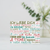 Herzmuster, farbenfrohe Herzen, Liebe Postkarte (Stehend Vorderseite)