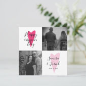 Herzmuster Foto Collage Valentine's Day Card (Stehend Vorderseite)
