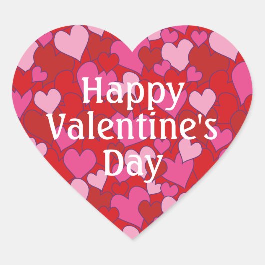 Herzmuster Frohen Valentinstag Aufkleber (Vorderseite)
