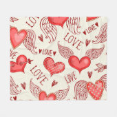 Herzmuster für den Valentinstag Fleecedecke (Vorderseite (Horizontal))
