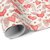 Herzmuster für den Valentinstag Geschenkpapier (Rolleneckpunkt)