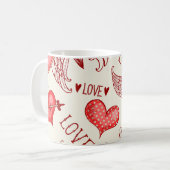 Herzmuster für den Valentinstag Kaffeetasse (Vorderseite Links)