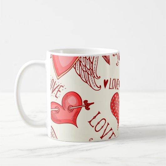 Herzmuster für den Valentinstag Kaffeetasse (Links)