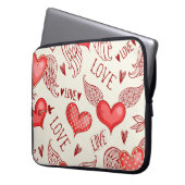 Herzmuster für den Valentinstag Laptopschutzhülle (Vorderseite Links)