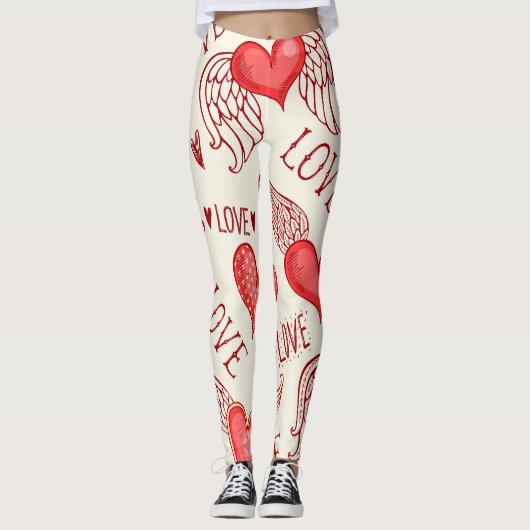 Herzmuster für den Valentinstag Leggings (Vorderseite)