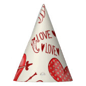 Herzmuster für den Valentinstag Partyhütchen (Links)