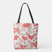 Herzmuster für den Valentinstag Tasche (Rückseite)