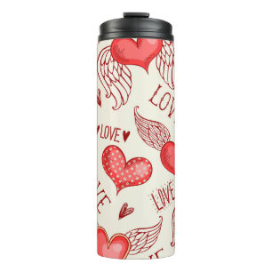 Herzmuster für den Valentinstag Thermosbecher
