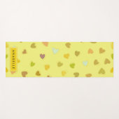Herzmuster, gelbe Herzen, Ihr Name Yogamatte (Vorderseite (Horizontal))