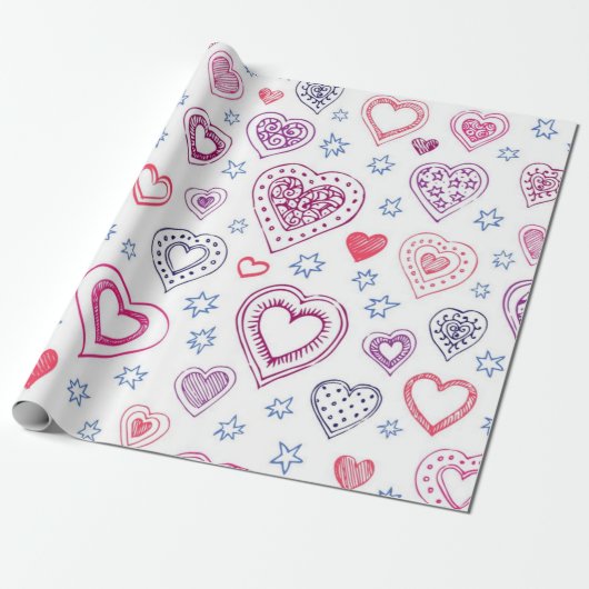Herzmuster Geschenkpapier (Ungerollt)