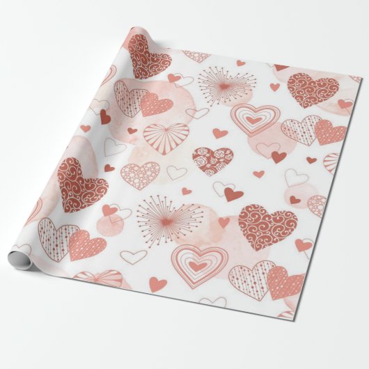 Herzmuster Geschenkpapier (Ungerollt)