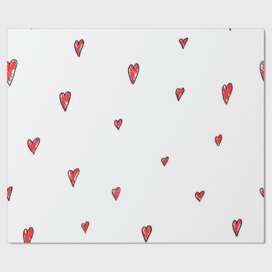 Herzmuster Geschenkpapier (Flach)