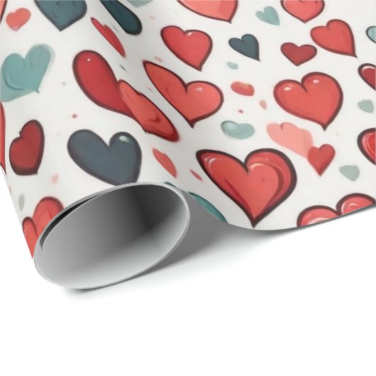 Herzmuster Geschenkpapier (Rolleneckpunkt)