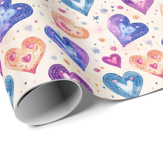 Herzmuster Geschenkpapier (Rolleneckpunkt)