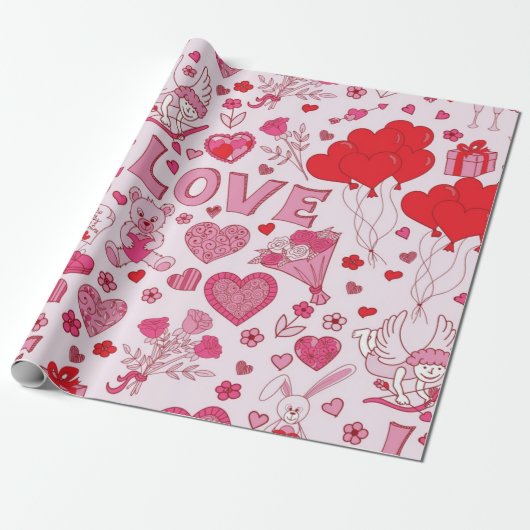 Herzmuster Geschenkpapier (Ungerollt)