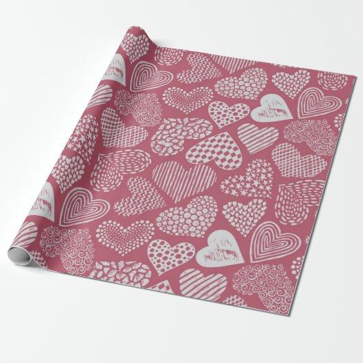 Herzmuster Geschenkpapier (Ungerollt)
