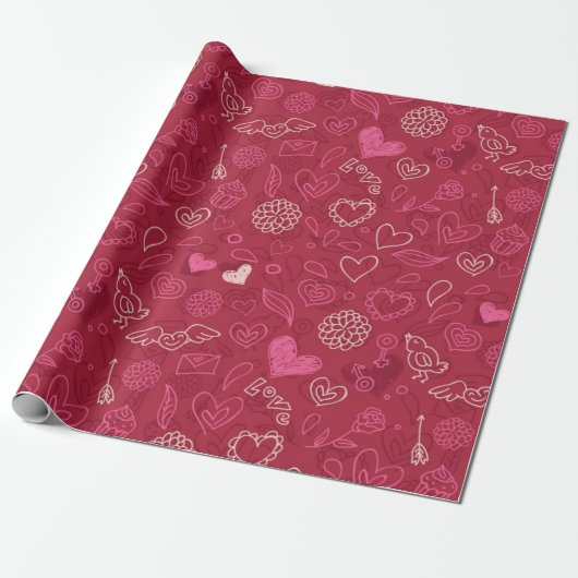 Herzmuster Geschenkpapier (Ungerollt)