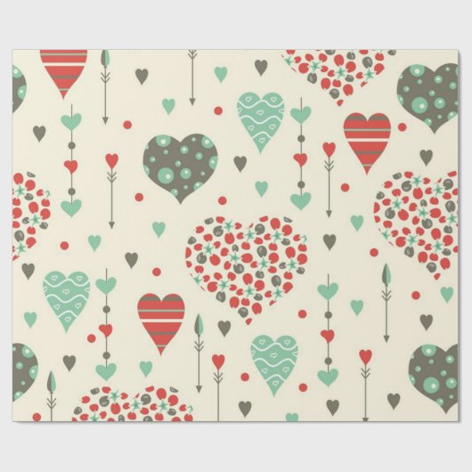 Herzmuster Geschenkpapier (Flach)