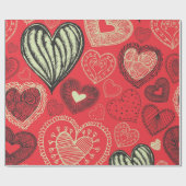Herzmuster Geschenkpapier (Flach)