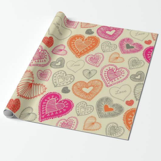 Herzmuster Geschenkpapier (Ungerollt)