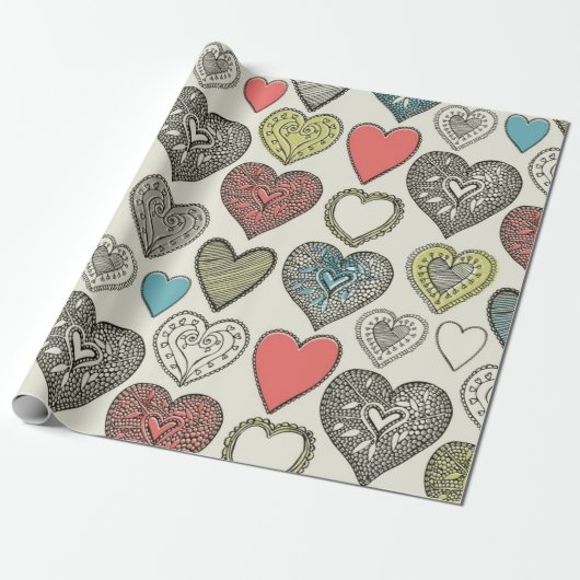 Herzmuster Geschenkpapier (Ungerollt)