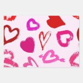 Herzmuster Geschenkpapier Set (Vorderseite)