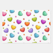 Herzmuster Geschenkpapier Set (Vorderseite)